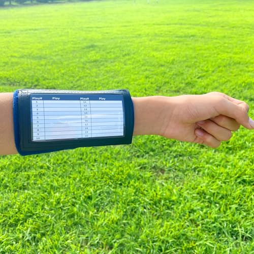 Football Play Wristbands, Triple Window Youth QB Wristband Playbook, Quarterback Wrist Bands for Plays, Softball Wristbands for Signs