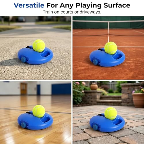 HISKI Tennis Ball Training Baseboard, Tennis Trainer Equipment Set, Tennis Trainer Ball with String, Tennis Trainer Rebound Ball, Multifunction Tennis Practice Rebounder for Backyard - color: Blue-1PC