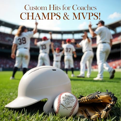 Personalized Baseball Ball with Custom Name, Engraved Ball, Personalized Baseball Gifts for Team, Coach, Player, Senior, Custom Award Trophy, Engraved Gift Thank You Coach - style: Baseball Bats