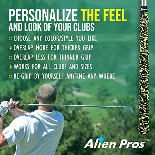 Alien Pros Golf Grip Wrapping Tapes - Innovative Golf Club Grip Solution - Enjoy a Fresh New Grip Feel in Less Than 1 Minute - style: 16-Pack Lizard