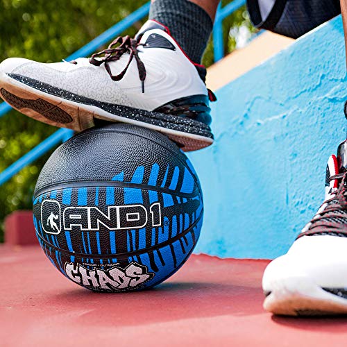 AND1 Chaos Basketball: Official Regulation (29.5 inches) Rubber - Deep Channel Construction Streetball, Made for Indoor Outdoor Basketball Games - color: Green Drip
