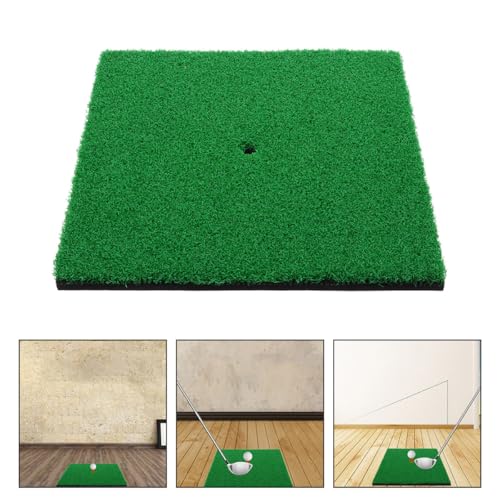 Healifty Golf Practice Mat and Hitting Mat 30x30cm Dark Green Golfing Training Aid Indoor Use for Backyard and Home Practice