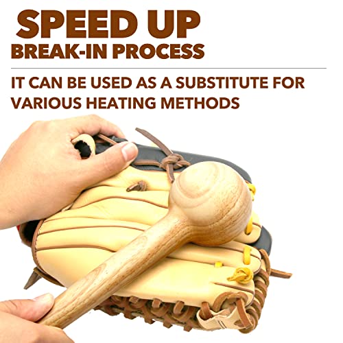 AliBall Baseball Glove Mallet - Quick Create Ball Shaped Pocket for Softball Glove - One Piece Solid Construction for Breaking in Glove - color: Natural colour