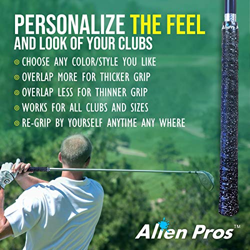 Alien Pros Golf Grip Wrapping Tapes - Innovative Golf Club Grip Solution - Enjoy a Fresh New Grip Feel in Less Than 1 Minute - style: 16-Pack Magic