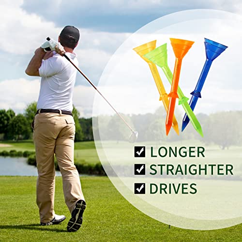 3-1/4" Big Cup Plastic Golf Tees 40 Pack|Excellent Durability and Stability Tees |Golf Plastic Tees Reduced Friction & Side Spin - color: Blue+Green(3-1/4")