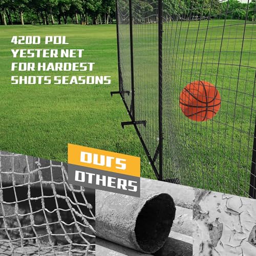 MR Ball Stop Net System, Movable Heavy Duty Backstop Net, 2 in 1 Multi-Sport Stop Netting, Ball Barrier Sports Practice Barrier Net for Professional, College and Grade School Training - size: 20 Ft