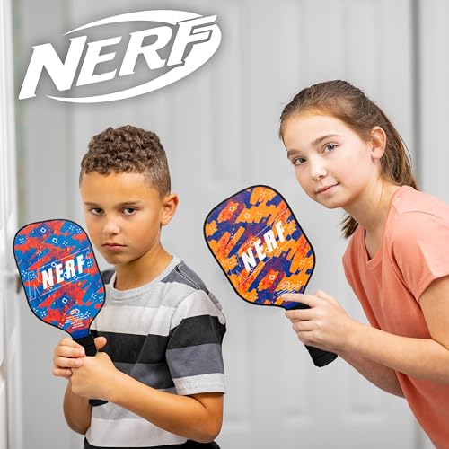 NERF Tabletop Pickleball Set - Mini Tabletop Pickleball Game - Retractable Net Up to 5 Feet - Fits Most Tables