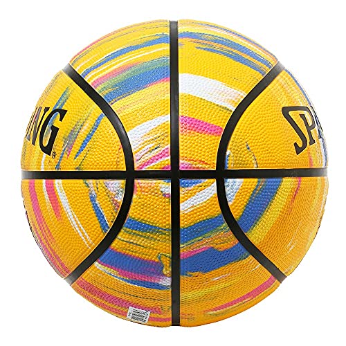 Spalding Basketball Basic No. 7 Rubber Marble - color: marble yellow