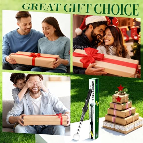 Retractable Golf Swing Training Aid, Portable Golf Swing Trainer for Warm Up Right-Handed Click Stick Golf Grip Trainer with Rhythm Click Sound, Golf Accessories for Beginners, Indoor Outdoor Practice