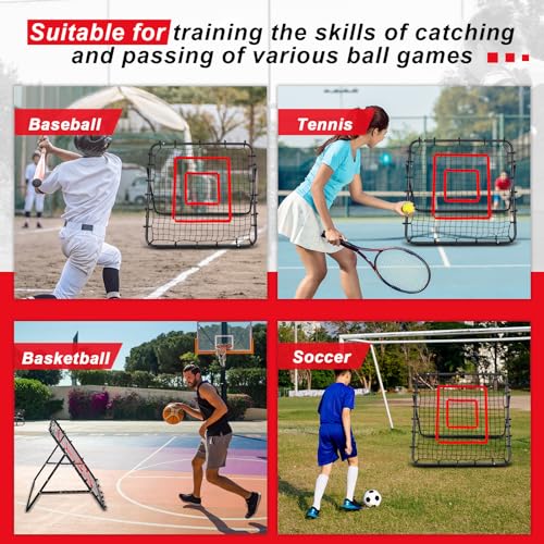3.5 x 3.5 ft Soccer Rebounder Rebound Net, Football Training Gifts, Rebound Speed Training for Control, Passing Practice, Baseball/Volleyball Rebounder Gifts Aids & Equipment