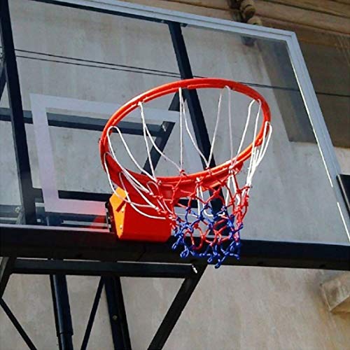 GARASANI 2 Pack Basketball Net Replacement 18 inches Red White and Blue Basketball Net 3mm Thread, 12 Loops