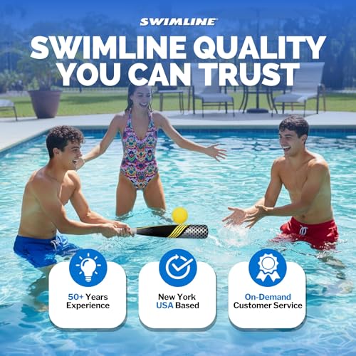 SWIMLINE Neoprene Pool & Beach Accessory for Active Group Play, Backyard Games, and Water Sports – Waterproof Soft Baseball & Bat Set, Black & Yellow - style: Neoprene Pool Baseball & Bat Set