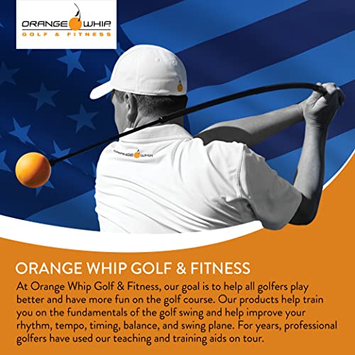 Orange Whip Golf Swing Trainer Aid Patented & Made in USA for Improved Rhythm, Flexibility, Balance, Tempo, and Strength *American Made* - style: Full-Size - 47"