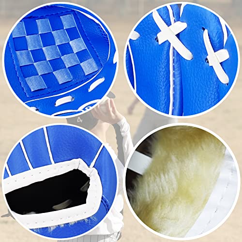 Senston Kids Youth Adult Baseball Glove, 10.5'' Softball Mitt, Left/Right Hand Throw with Ball - color: Blue