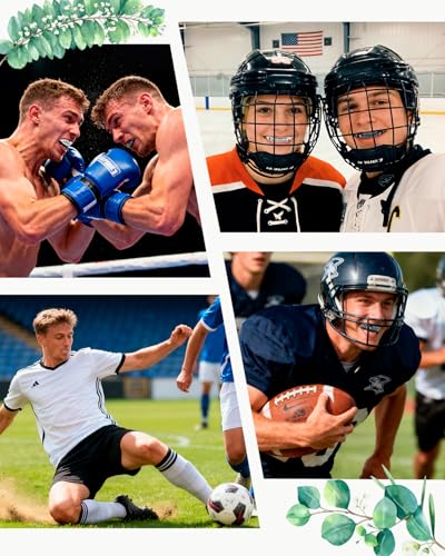 Piemow 4 Pcs Mouth Guard - Faith Cross Mouthguard with Case, Religious Adult Mouth Guards Braces for Football Boxing Basketball Lacrosse Hockey and All Contact Sports - color: 3:5+cross