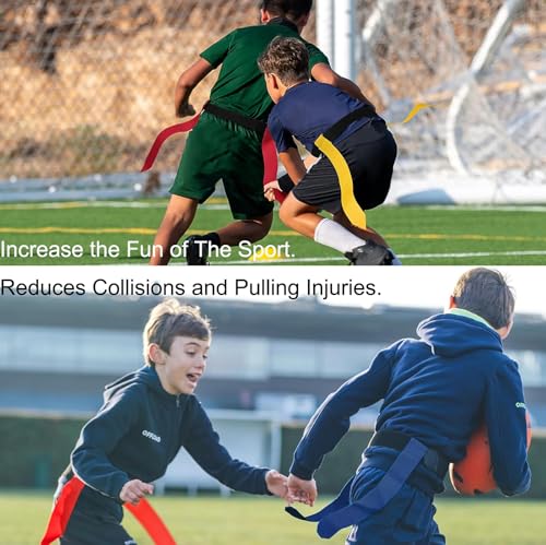 Flag Football Belts for Kids&Adult 6/10/14 Adjustable Flag Football Set 14 Player With 42 Flags For Flag Football Flags Belts