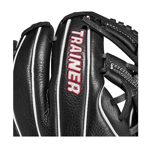 Wilson Trainer Baseball Gloves - Black/Red - style: Infield