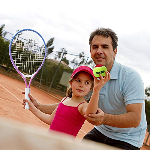 17" Kids Tennis Racket Best Starter Kit for Kids Age 4 and Under with Shoulder Strap Bag and Mini Tennis Racket Toddler Tennis Raquet - color: 17 inch Pink