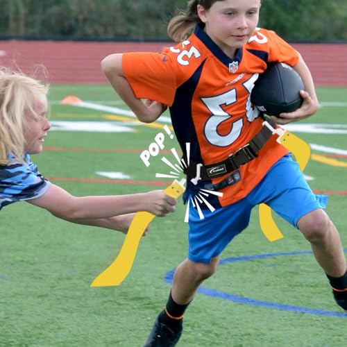 Trained Flag Football Set – Adjustable Flag Football Belt with 2 Flags & Audible Pop – Durable Flag Football Gear for Youth, Kids & Adults