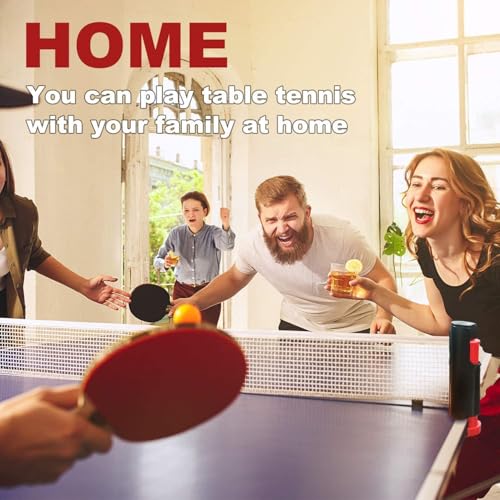 Sportout Retractable Ping Pong Net – 72-Inch Table Tennis Net with Secure Clamps | Portable Design for Universal Table Compatibility - color: Black