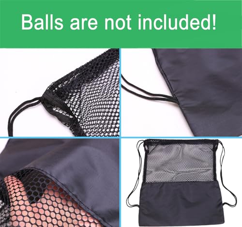Selbst Tennis Ball Hopper, Tennis Balls Basket, Portable Pickleball Collector with Mesh Carry Bag - Large Capacity Carrier Picker Upper Caddy