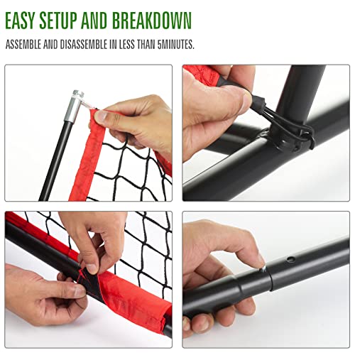 BaseGoal 6x6 Ft Football Nets for Throwing,Football Target,Quarterback Training Equipment with 4 Target Pockets for Improving Football Accuracy Throwing - color: red