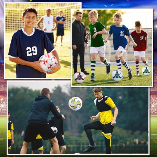 Tradder 4 Pack Soccer Ball with Pump Size 3 4 5 Deflated Soccer Ball for Outdoor Indoor Game Sport Practice Training Gift for Kid Youth Teen Adult Charity Donation - size: Size 5, style: Whirlwind Style