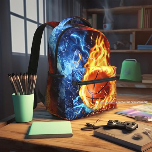 Basketball Backpack for Boys School Backpack for Kids Children Teens Elementary Middle School - Students Bookbag Ages 6-18, Waterproof Adjustable Basketball Bookbag Travel Daypack - color: Basketball