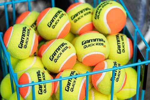 GAMMA Quick Kids Training Tennis Balls for Kids & Beginners, Low-Compression Core Reduces Speed & Bounce, Great for Tennis Practice, USTA & ITF Approved for 10 & Under Tournaments Parent - size: 48 Box, style: Quick Kids 60