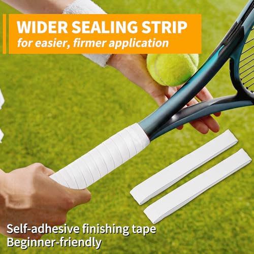 2 Pcs Tennis Racket Grip Tape, Dry Tennis Overgrip Tape, Anti-Slip Absorbent Grip, Racket Overgrip Tape - color: White, size: Textured-43.3"x1"x0.03"