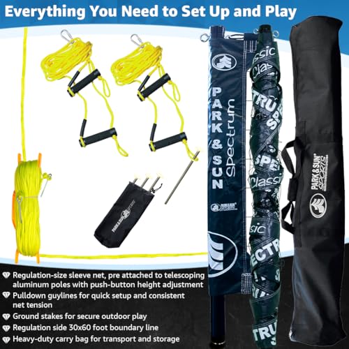 Park & Sun Sports Spectrum Classic: Adjustable Professional Outdoor Volleyball Net System - color: Navy