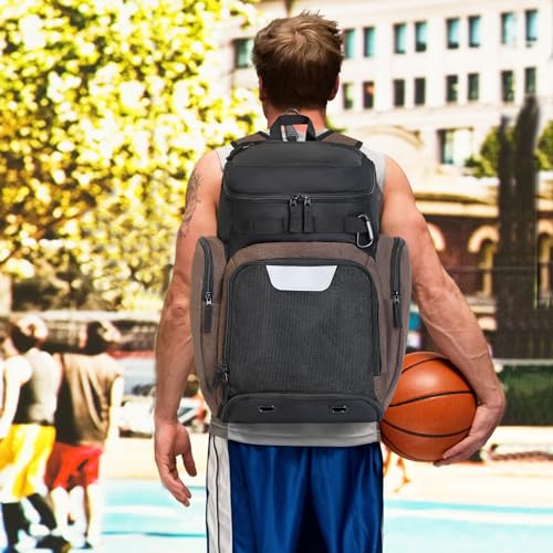 LARIPOP Basketball Backpack with Ball & Ventilated Shoe Compartment Insulated Pockets for Men Youth Training