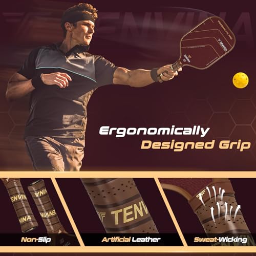 TENVINA Pickleball Paddles, Thermoformed T700SC Carbon Fiber Pickleball Paddle, Pickle Ball Paddle USAPA Approved with Dominant Power and Larger Sweet Spot - color: PRO-Aramid-Elongated-16MM Control