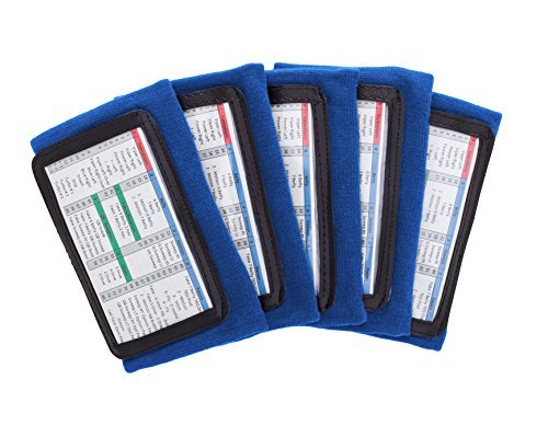 WristCoaches Football Play Wristbands - 5 Pack Youth Quarterback Gear - Wristband Playbook - Softball, Baseball & Soccer Wristbands - Adult Size - Male Athletes - color: Royal