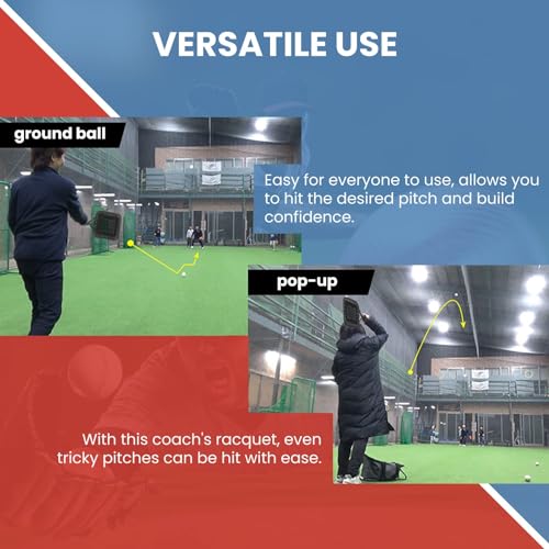 Baseball Racket for Fly Balls: Fungo Racket Baseball/Baseball Racket for Coaches and Parents to Help Players Practice Hitting Grounders and Pop Flies (New) - color: BLACK