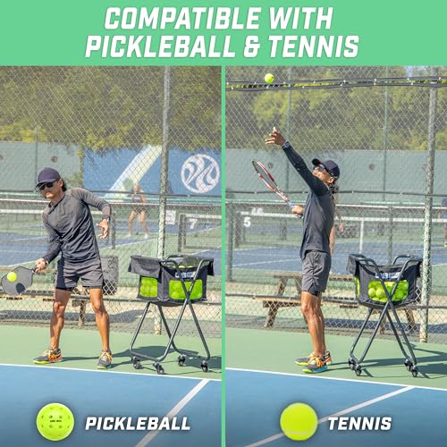 GoSports Ball Caddy with Wheels - Portable Cart Holds 140 Pickleballs or 175 Tennis Balls