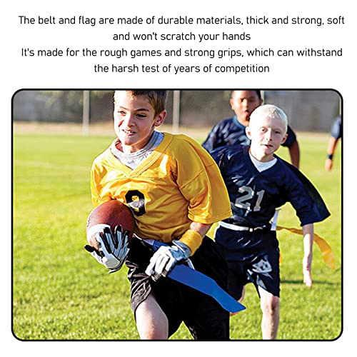 Flag Football Belt Set - 14 Adjustable Nylon Belts 42 Detachable PVC Flags 12 Training Cones for Team Sports - color: Red+blue