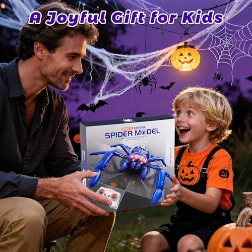 Wall Climbing Remote Control Spider, Rechargeable RC Wall Crawler Tarantula Robot with High Speed & 360° Rotation, Funny Prank Toys Gifts for Boys & Girls Age 3+ (Purple) - style: purple spider