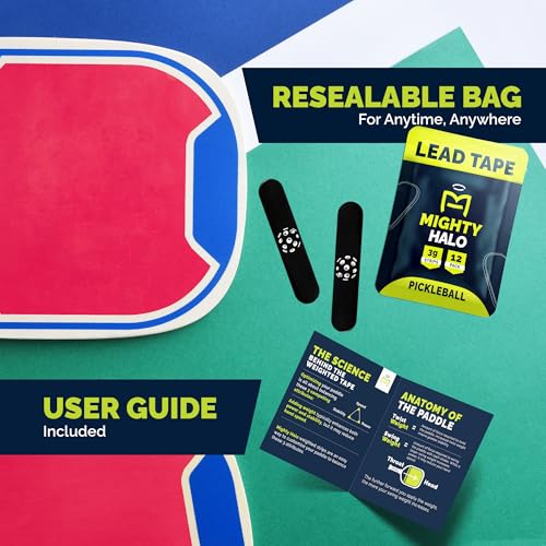 Lead Tape for Pickleball Paddles | Pre-Cut 3g Strips | Plastic-Coated, High-Performance Adhesive Weights - size: 12 Strips (Single Pack)