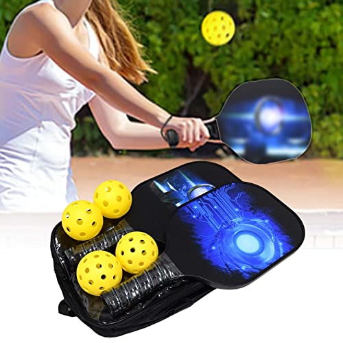 2 Pieces Set Indoor Outdoor Lightweight Rackets Wood Ergonomic Grip with Portable Storage Bag Suitable for Adult Gift