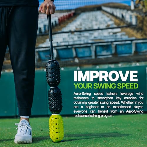 Aero Swing Baseball & Softball Swing Trainer – Air Resistance Bat Speed Trainer, Improves Swing Speed Up to 20 MPH, Batting Aid for Youth & Adults, On-Deck Warm-Up Bat - color: All Red, size: AERO-BAT Standard
