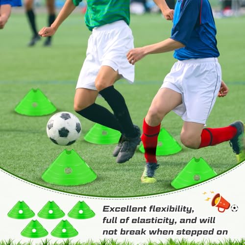 Jumbo Disc Cones Jumbo Soccer Cones with Mesh Bag Giant Large Agility for Soccer Training Adult Sports - color: Green