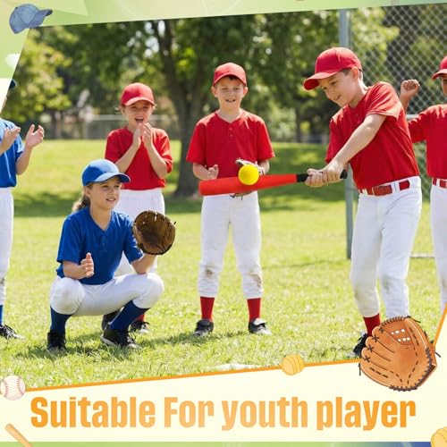 Wettarn 4 Pcs 16.5" Foam Baseball Bat with Balls Kids Soft Mini Foam Baseballs T Ball Bat Gift Set for Outdoor Indoor Sport Game Beginners Practice Playing Training (Red, Blue, Orange) - size: 16.5 Inch