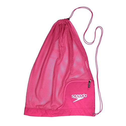 Speedo Drawstring Ventilator Mesh Equipment Bag - color: Fuchsia Purple