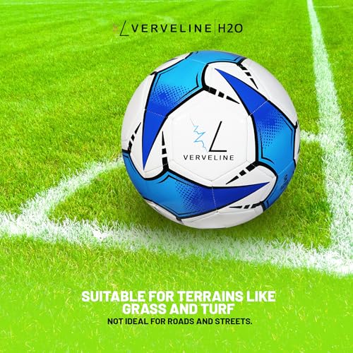 H2O TPU Soccer Ball | Soccer Balls Size 5 | Ideal for Clubs & Academies | Best for Youth & Adults | Indoor & Outdoor Training, White / Blue / Black