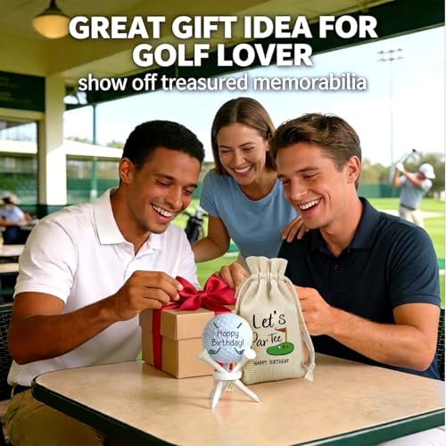 Dad Gift for Fathers Day, Golf Birthday Gift for Dad Father Papa Golfers Lovers Golfing Fan,, 2 Pcs Golf Ball Tabletop Display Stand Holders Gifts Decor, 3 tees