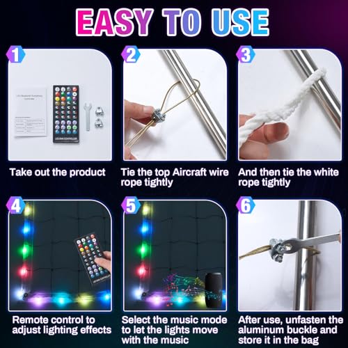 LED Professional Volleyball Net with Steel Cable 31.2x3.3ft Portable Light up Volleyball Net Outdoor with Remote Control Glow in The Dark for Backyard Beach Pool Game Outdoor