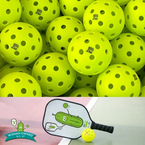Big Dill Pickleball Co. Relish Outdoor Pickleball Balls or Indoor Pickleball Balls with Bag | Pickle Balls Pickleballs USAPA Approved (Pack of 4)