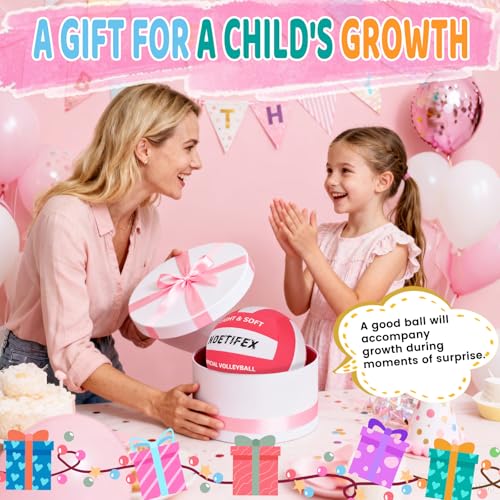 Soft Volleyball-Super Soft Fabric Light Volleyball for Indoor Practice Safe and Quiet Kids Youth Beginners House Yard Training Practice Games(Deflated) - color: Red,white