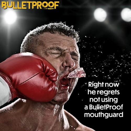Bulletproof MMA Boxing Mouth Guard is 3X Stronger! Fighting Mouthguard Martial Arts Mouthpiece Karate Muay Thai Taekwondo Sparing Wrestling BJJ Jiu Jitsu Mouth Piece Men Women Adult Youth - color: Clean White, size: FIGHTING